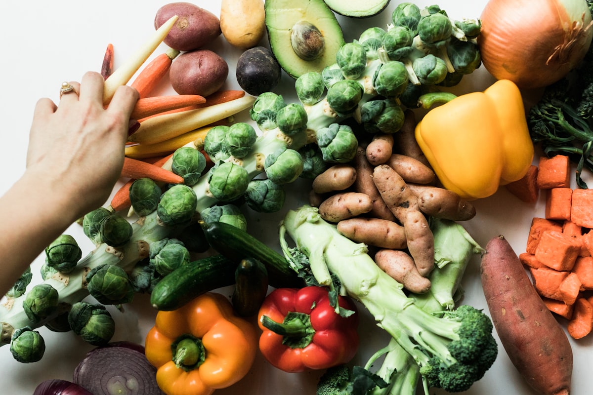 Raw food preparation with nuts, seeds, and fresh produce